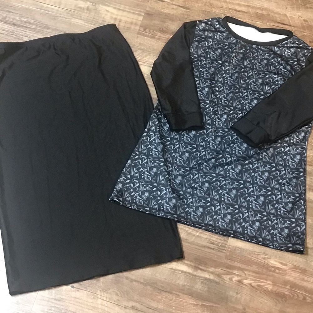 Custom made swim top and skirt